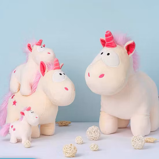 Venda quente por atacado personalizado brinquedo do bebê de alta qualidade direto da fábrica meninas linda boneca rosa mascotes peluches brinquedo macio bonito gigante pelúcia animal unicórnio brinquedos