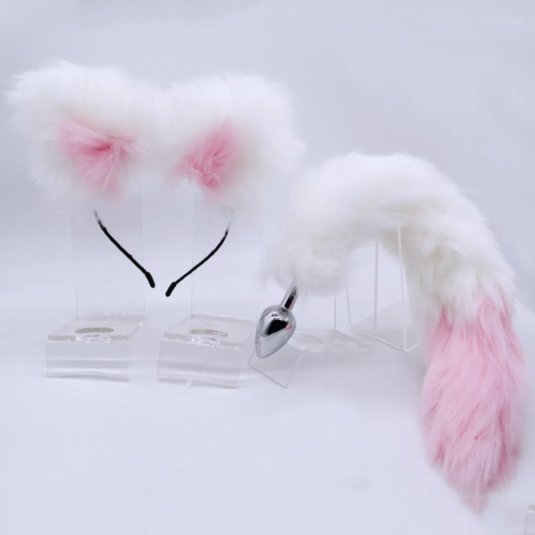 Bdsm Roleplay Games Beatiful Animal Long Fox Tail with Cat Ear Clip Couples Flirting Love Games Anal Butt Plug Sex Toy