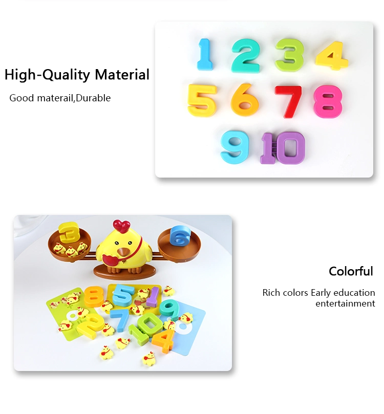 QS Amazon Hot Sale Cute Chicken Counting Balance Toy Math Learning Number Digital Educational Table Board Game Kids Educational Toys