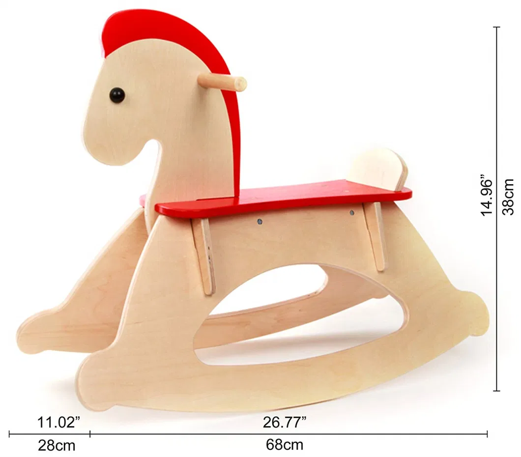 Kid′s Wooden Rocking Horse Rock and Ride Wooden Educational Toy