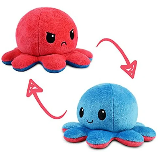 Casa Acessórios Lindo brinquedo reversível de pelúcia Moody Octopus Plush
