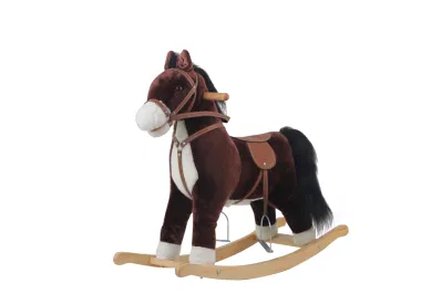 Atacado cadeira de balanço da criança trojan cavalo de balanço bonecas de pelúcia equitação de madeira cavalo de balanço brinquedos de pelúcia