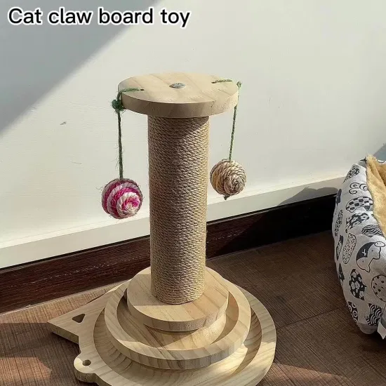 Brinquedo para gato arranhador de torre de escalada multifuncional de madeira por atacado