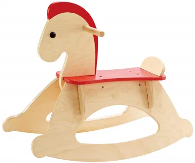 Cavalo de balanço de madeira infantil Rock and Ride brinquedo educativo de madeira